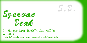 szervac deak business card